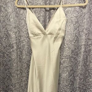 Forever 21 Cream Satin Slip Dress